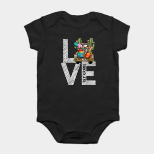 Love 1st Grade Apple Funny Baby Bodysuit